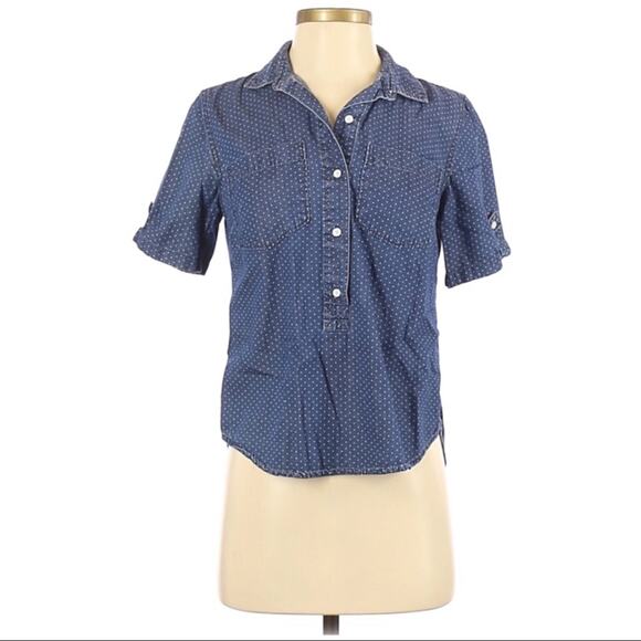 Tommy Hilfiger Polkadot Chambray Button Down - Picture 1 of 3